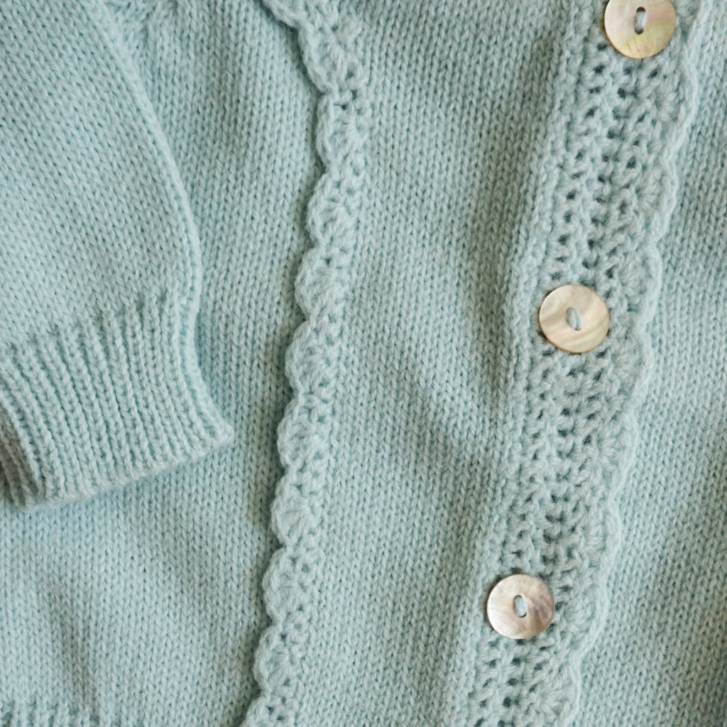 Chaleco Clarita lana celeste verde agua