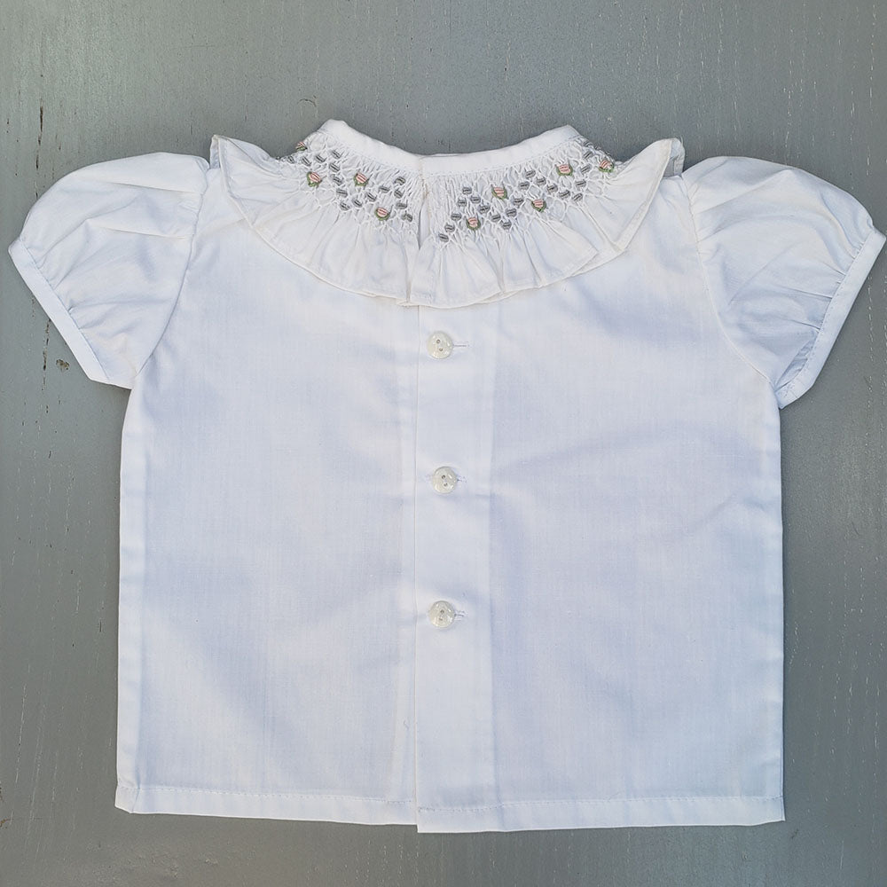 Blusa punto smock Canario manga corta