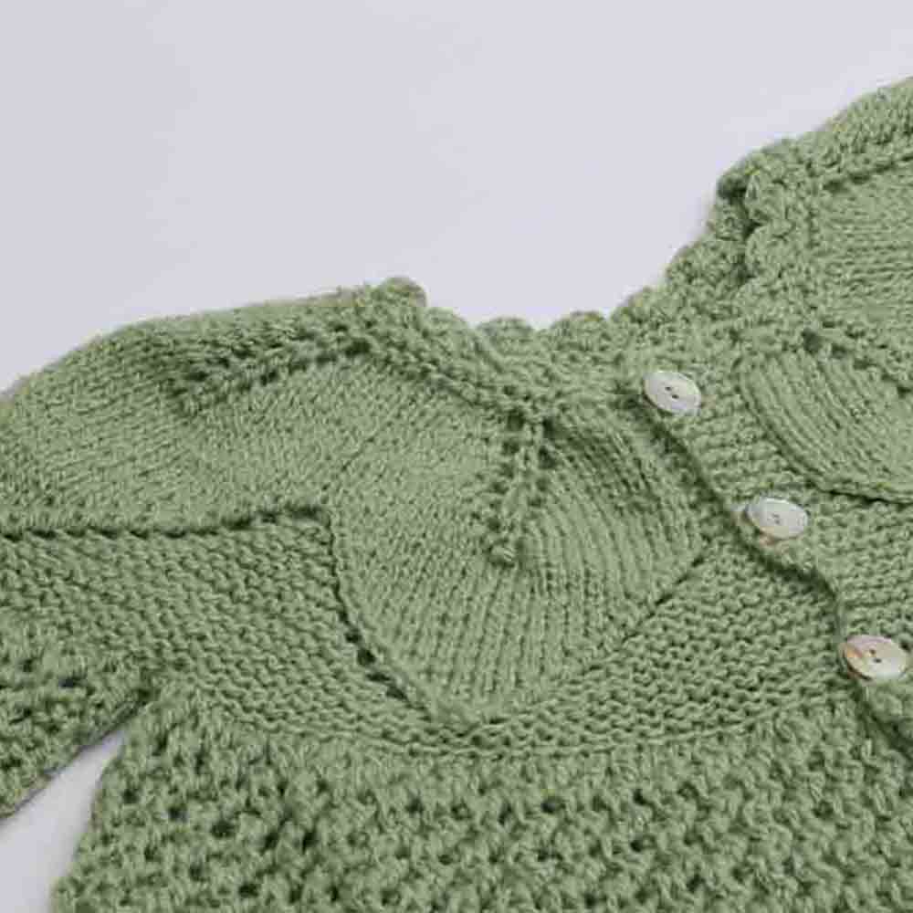 Chaleco Espiga lana verde manzana