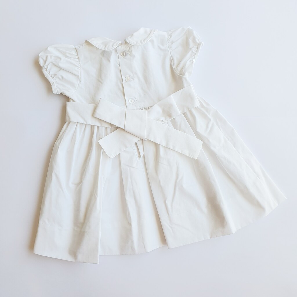 Vestido Punto Smock Blanca primavera - verano