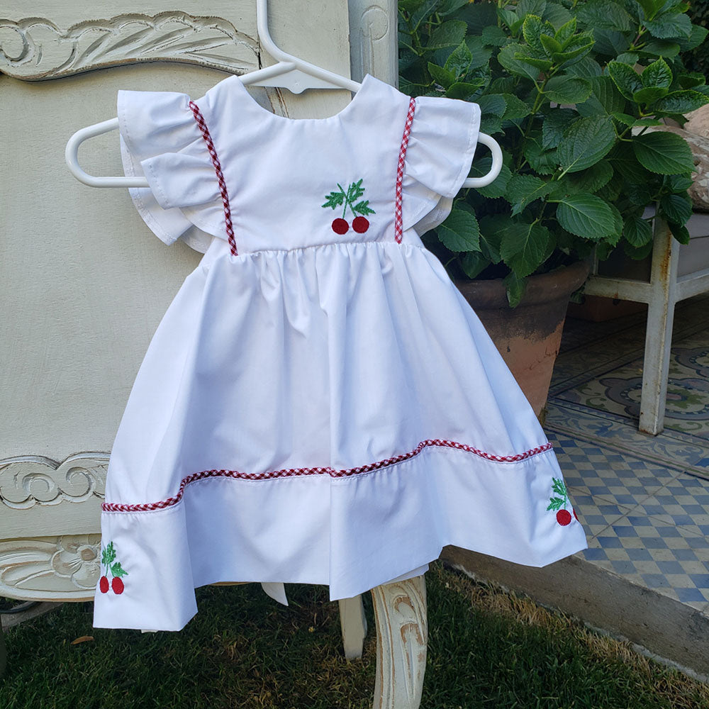 Vestido delantal guinda