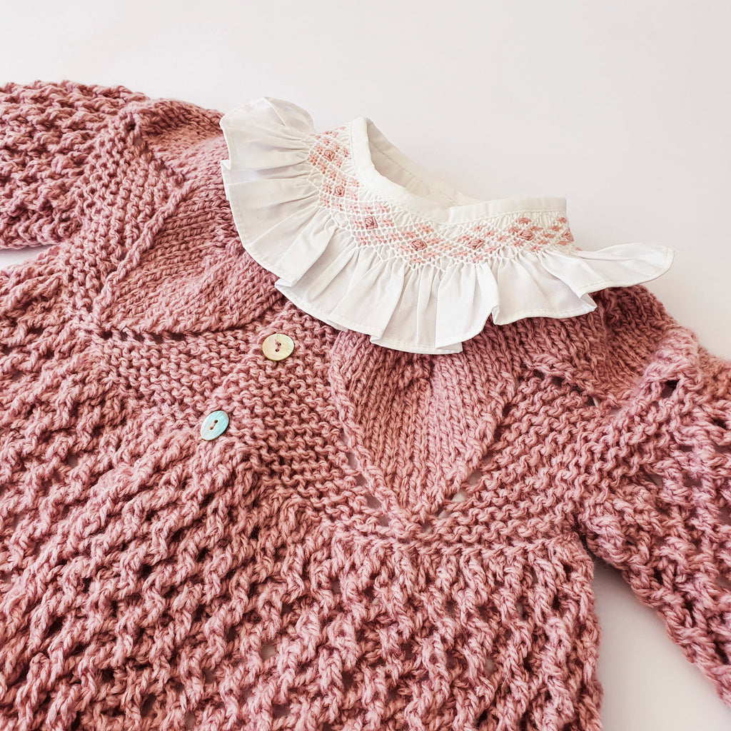 Chaleco Espiga lana palo rosa