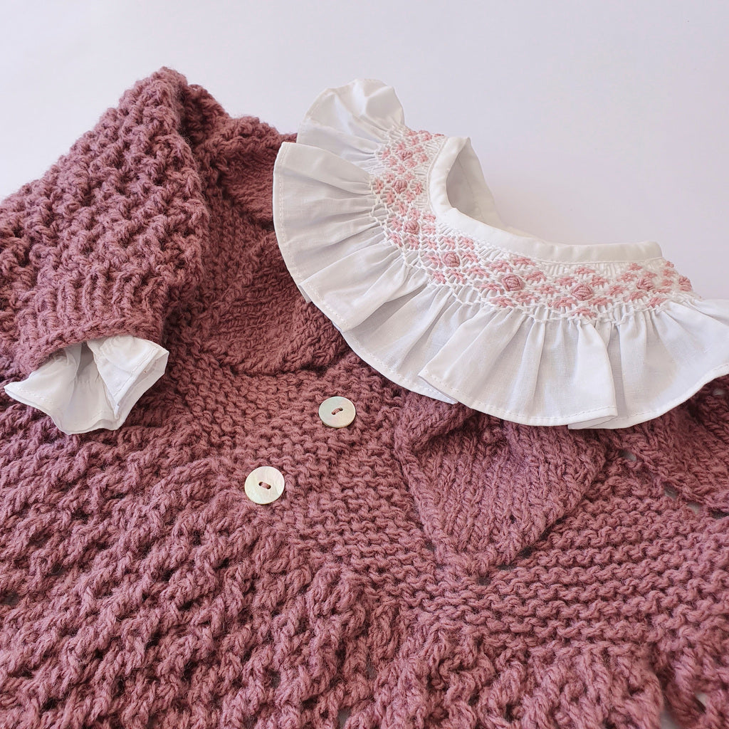 Chaleco Espiga lana palo rosa obscuro