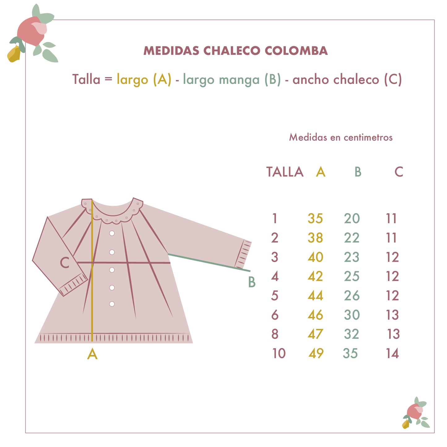 Chaleco Colomba algodón rosado