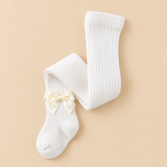 Panty Canalé Blanco con Lazo