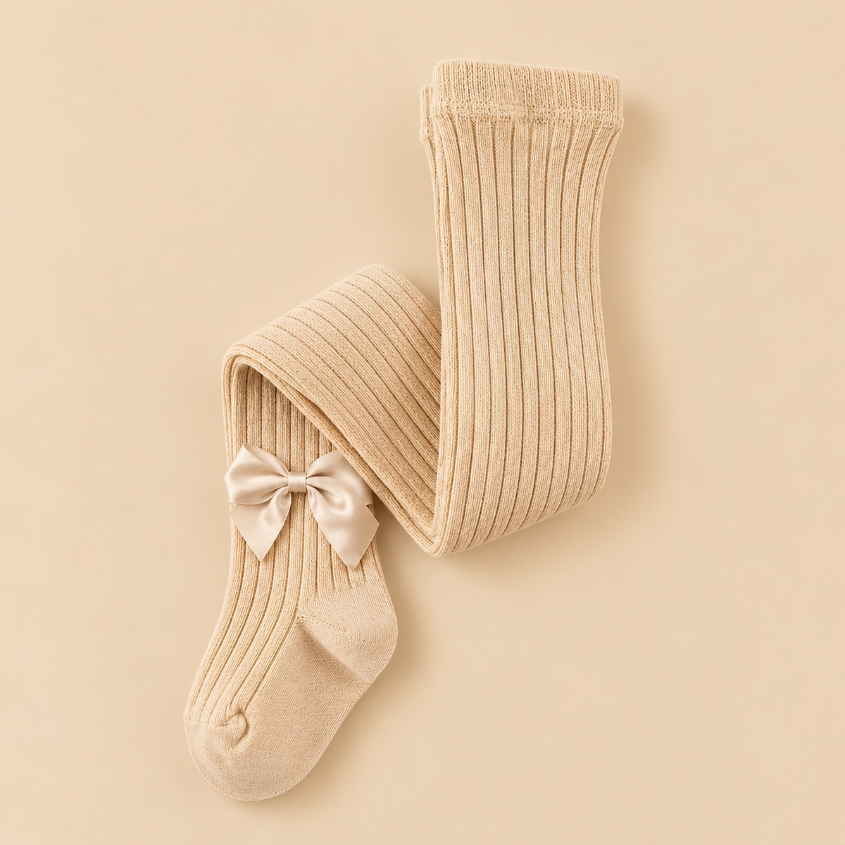 Panty Canalé Beige con Lazo