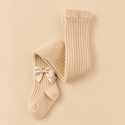 Panty Canalé Beige con Lazo