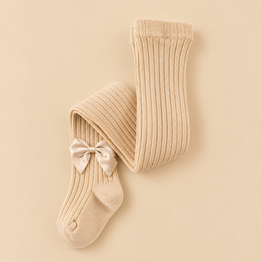 Panty Canalé Beige con Lazo