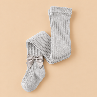 Panty Canalé Gris con Lazo