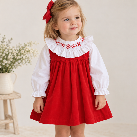 Vestido - Jumper cotelé rojo