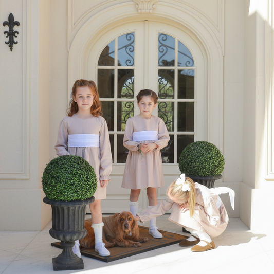 Vestido Lino Palo Rosa Manga larga