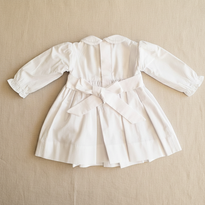 Vestido Blanca Bordado Manga Larga