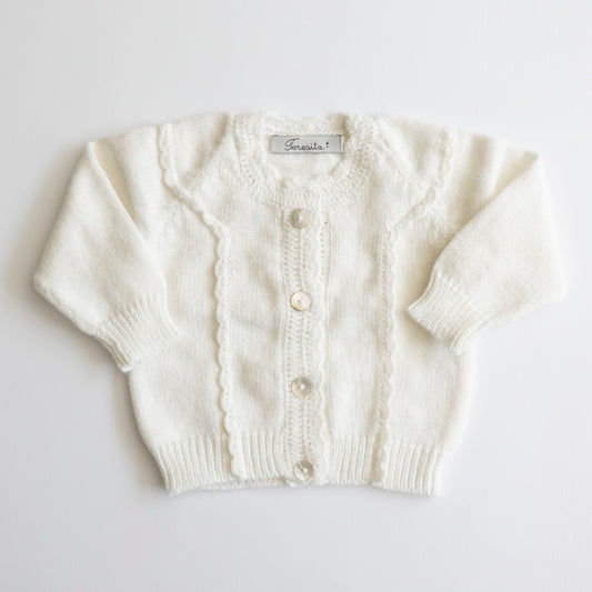 Chaleco Clarita lana blanco invierno