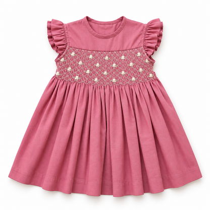 Vestido Dominga Cuello redondo Manga con vuelos