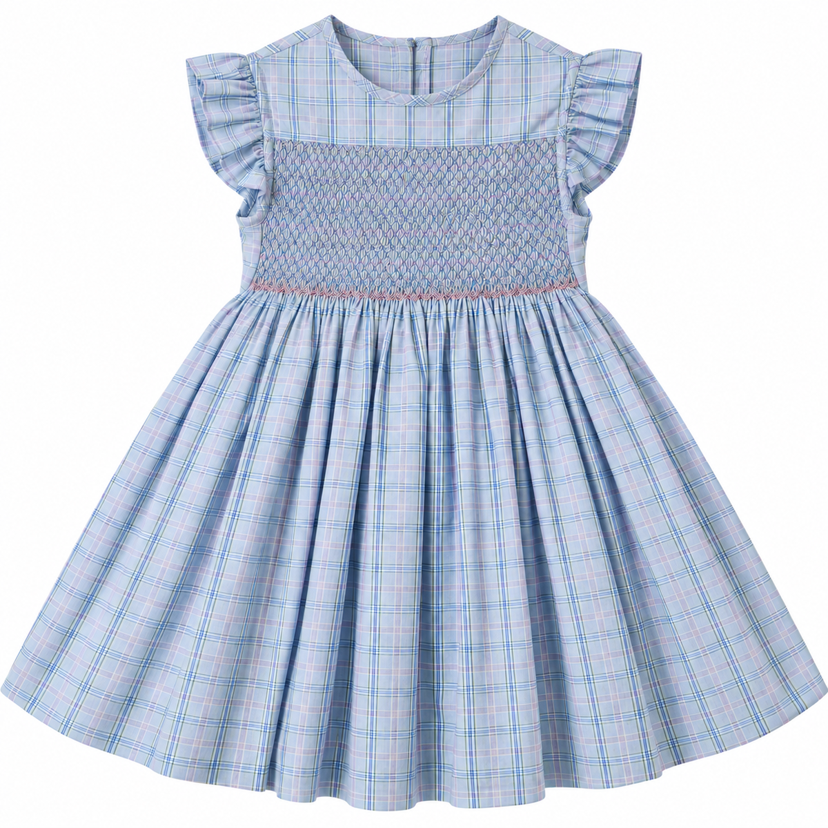 Vestido Dominga Cuello Redondo Manga Con Vuelos