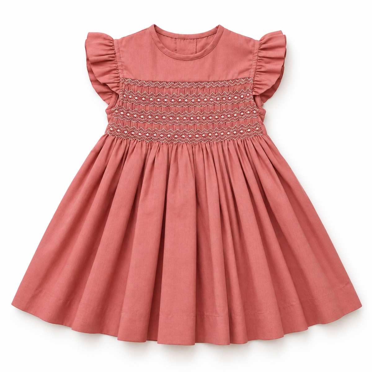Vestido Dominga Cuello redondo Manga con vuelos