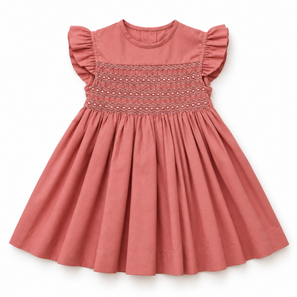 Vestido Dominga Cuello redondo Manga con vuelos