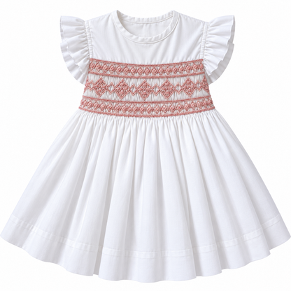 Vestido Dominga Cuello redondo Manga con vuelos