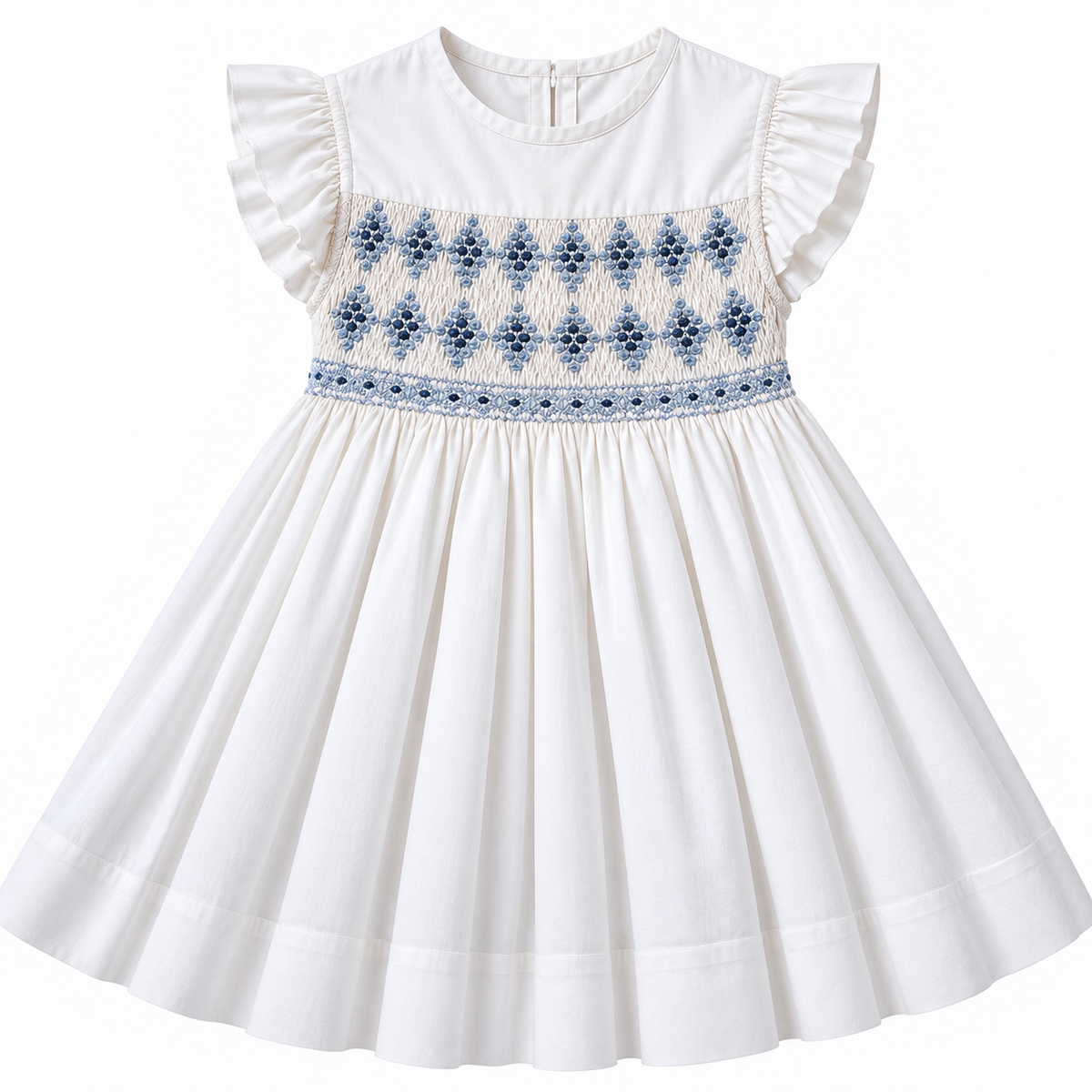 Vestido Dominga Cuello Redondo Manga Con Vuelos