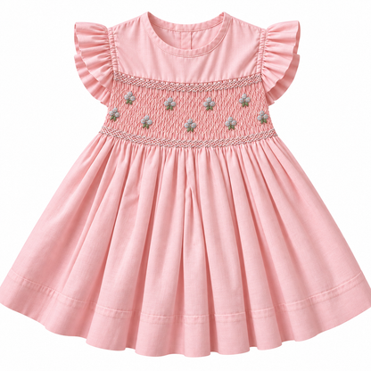 Vestido Dominga Cuello redondo Manga con vuelos