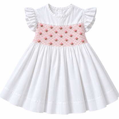 Vestido Dominga Cuello redondo Manga con vuelos