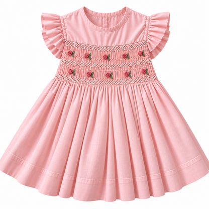 Vestido Dominga Cuello redondo Manga con vuelos