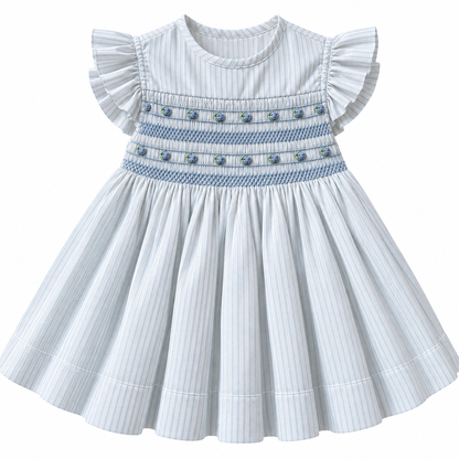 Vestido Dominga Cuello redondo Manga con vuelos