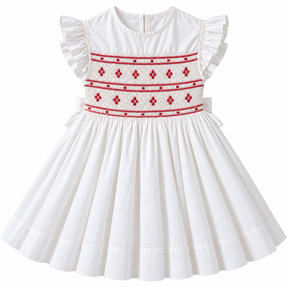 Vestido Dominga Cuello Redondo Manga Con Vuelos