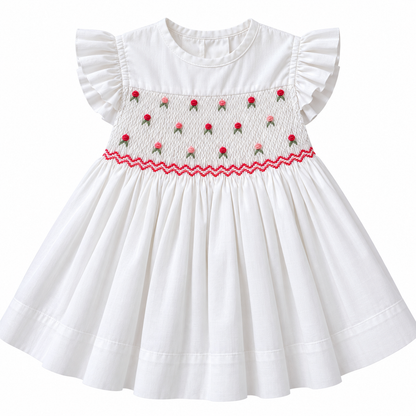 Vestido Dominga Cuello redondo Manga con vuelos