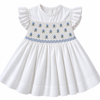 Vestido Dominga Cuello redondo Manga con vuelos