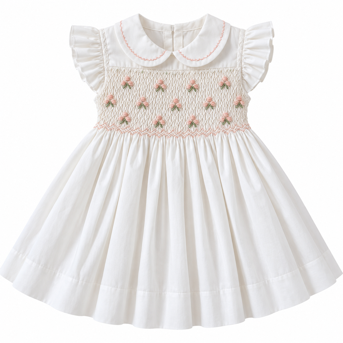 Vestido Dominga Cuello Bebé Manga Con Vuelos