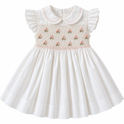 Vestido Dominga Cuello Bebé Manga Con Vuelos