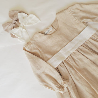 Vestido lino Malesherbia Manga larga