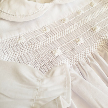 Vestido Punto Smock Bautizo manga larga