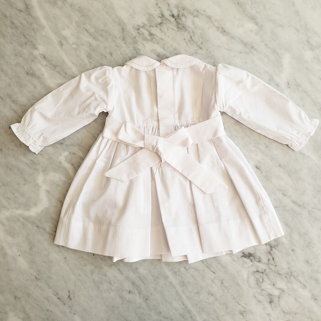 Vestido Punto Smock Bautizo manga larga