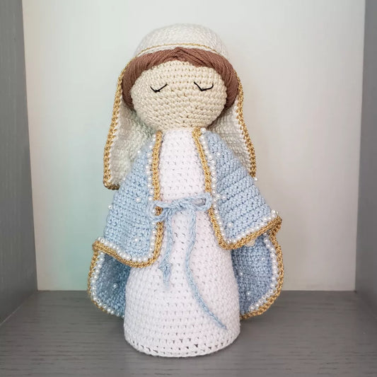 Virgen manto largo celeste