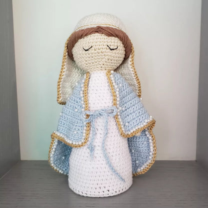 Virgen manto largo celeste