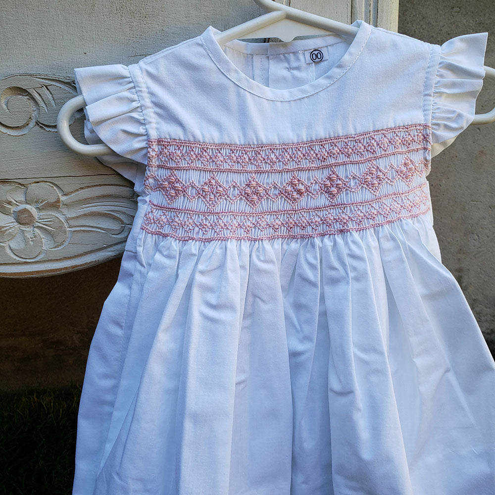 Vestido Punto Smock Rosa