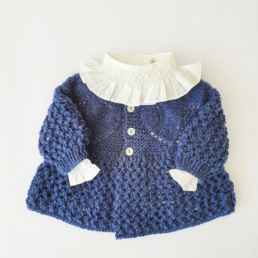 Chaleco Espiga lana azul