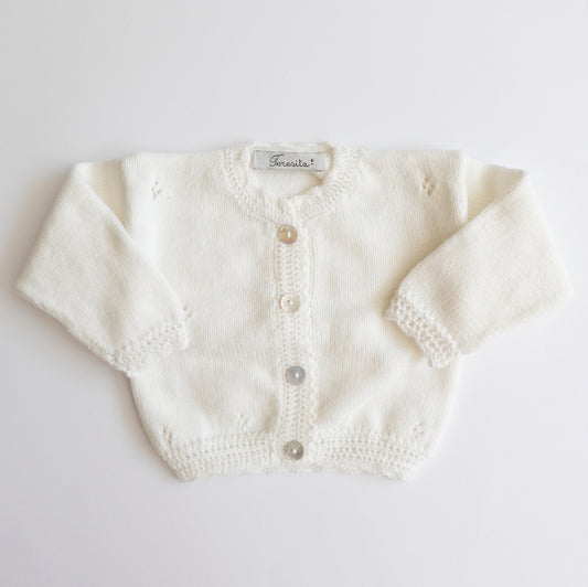 Chaleco Lucia lana blanco invierno