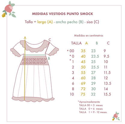 Vestido Punto Smock Crisantemo